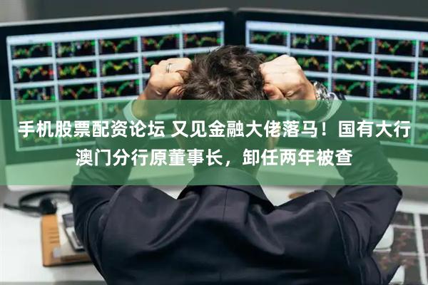 手机股票配资论坛 又见金融大佬落马！国有大行澳门分行原董事长，卸任两年被查